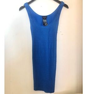 Bebe Back Cut Out Side Shine Dress Blue /NWT/ M/L